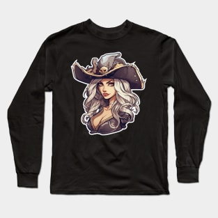 Pirate Girl Female Pirate Captain Long Sleeve T-Shirt